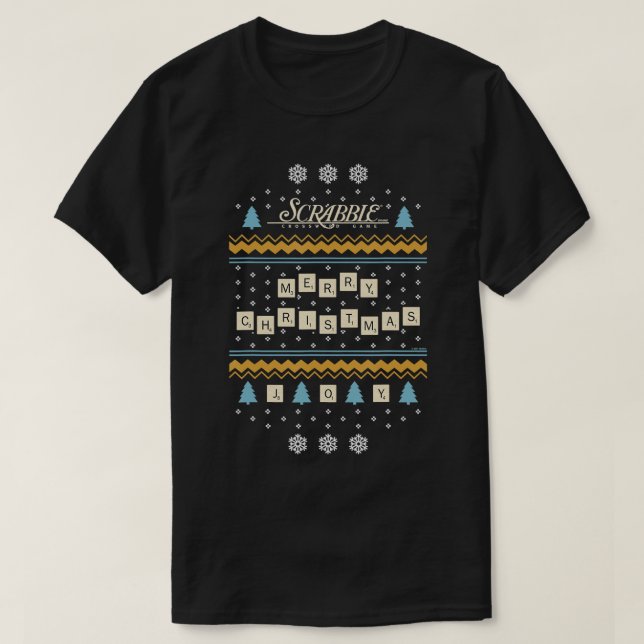 Camiseta Navidades Scrabble Letra Pieces Suave Fea T-Sh (Diseño del anverso)
