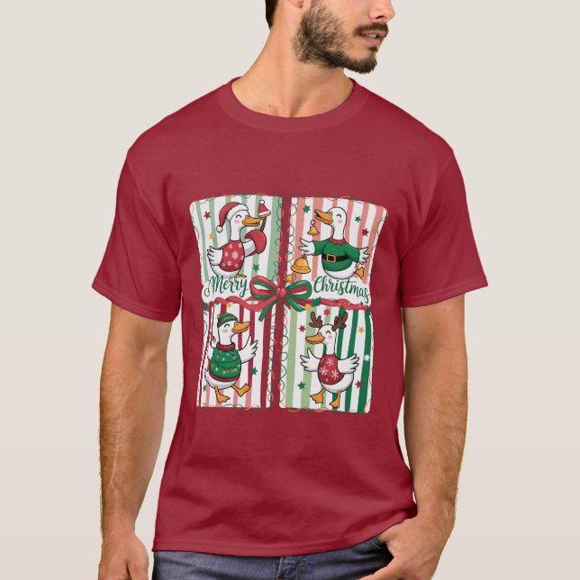 Camiseta Navidades se ganan el divertido pato de reno anima (Anverso)