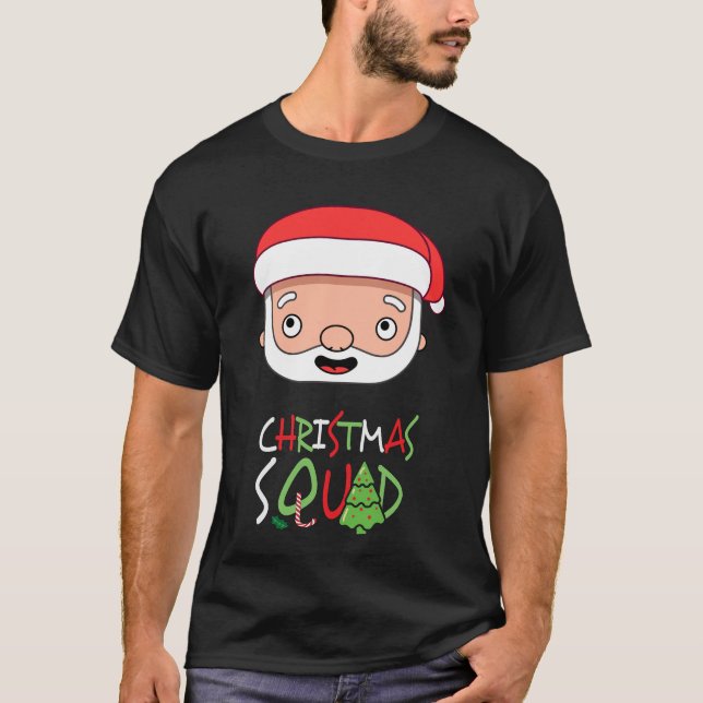 Camiseta Navidades se pelean con la cara divertida de Santa (Anverso)