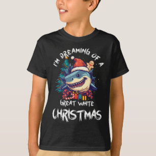 Camiseta Navidades Shark Santa Hat Xmas Santa Jaws Gracioso