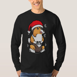 Camiseta Navidades Shetland Sheepdog Sheltie Dog Gamer Vide