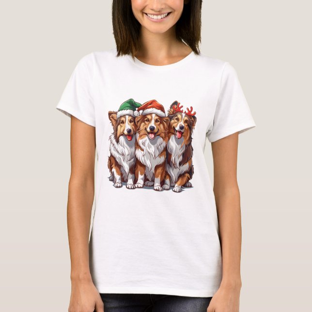 Camiseta Navidades Shetland Sheepdogs (Anverso)