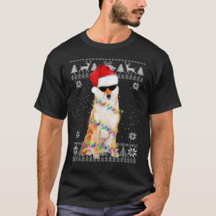 Camiseta Navidades shiba feos iluminan Santa Hat 