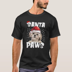 Camiseta Navidades Shih Tzu graciosos iluminan a un perro d