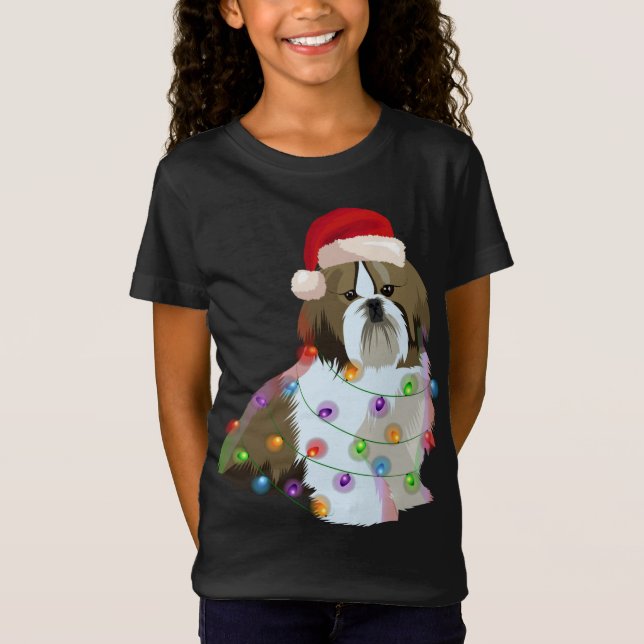 Camiseta Navidades Shih Tzu iluminan a amante de perro de N (Anverso)