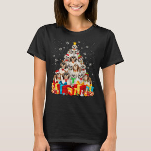 Camiseta Navidades Shih Tzu Perro Árbol Santa Xmas Luces
