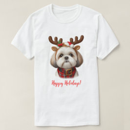 Camiseta Navidades Shih Tzu Reindeer