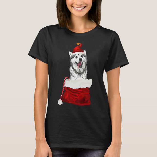 Camiseta Navidades Siberian Husky Ilustracion Siberian Hus (Anverso)