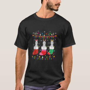 Camiseta Navidades siberianos de perros Husky hurgan en Nav