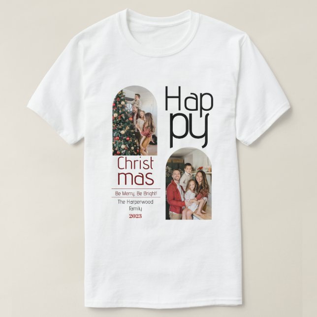 Camiseta Navidades simples vacaciones Típografía moderna Fo (Diseño del anverso)