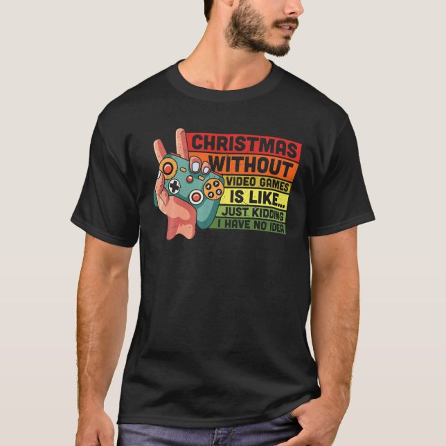 Camiseta Navidades Sin Videojuegos Es Como Kidding Funn (Anverso)