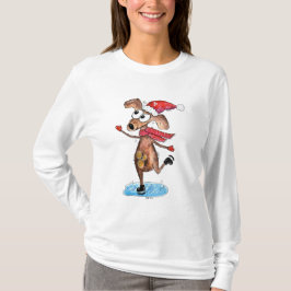 Camiseta Navidades singulares haciendo patines de hielo