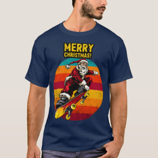 Camiseta Navidades Skateboarding Santa Funny Santa Claus Gi