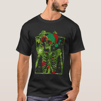 Camiseta Navidades Skeleton Beber café Halloween