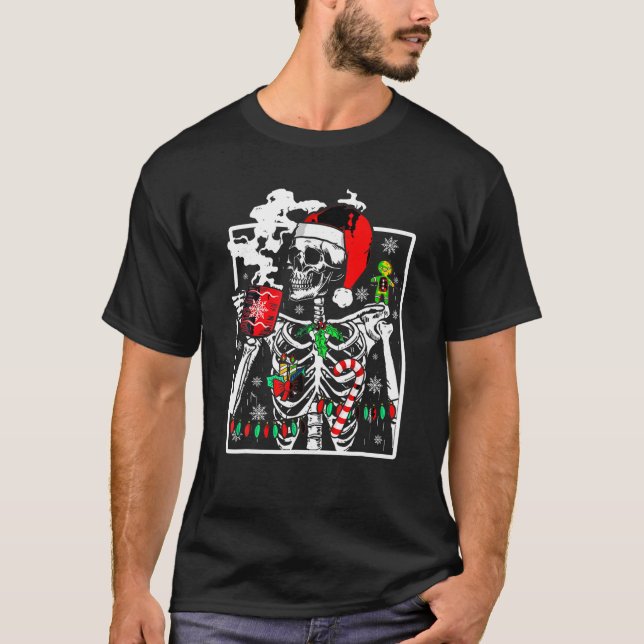 Camiseta Navidades Skeleton con Cof sonriente (Anverso)