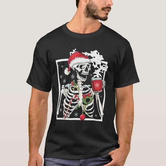 Camiseta Navidades Skeleton con Cof sonriente (Anverso)