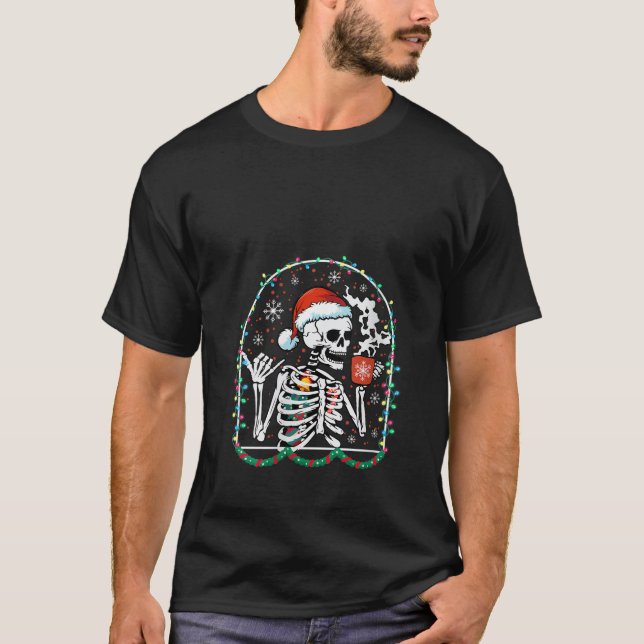 Camiseta Navidades Skeleton con Cof sonriente (Anverso)