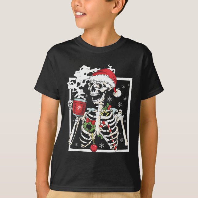 Camiseta Navidades Skeleton con Cof sonriente (Anverso)