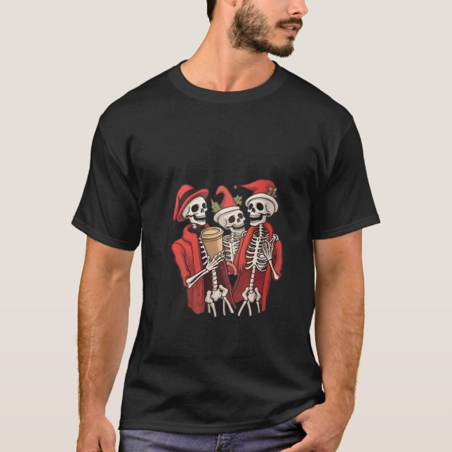Camiseta Navidades Skeleton con Cof sonriente (Anverso)