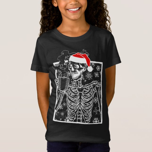 Camiseta Navidades Skeleton con Cof sonriente (Anverso)