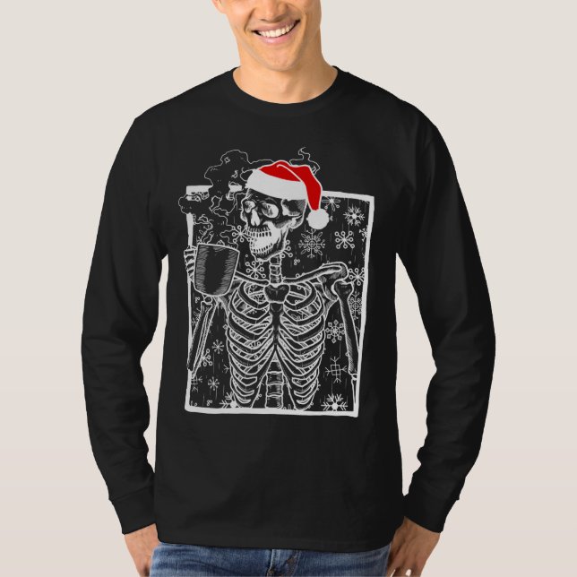 Camiseta Navidades Skeleton con Cof sonriente (Anverso)