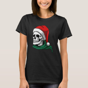 CAMISETA NAVIDADES SKELETON EN SANTA HAT & SCARF