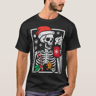 Camiseta Navidades Skeleton Hot Chocolate Xmas Hombres Muje