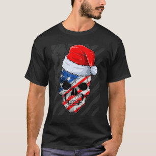 Camiseta Navidades Skull Skelett Santa Cap