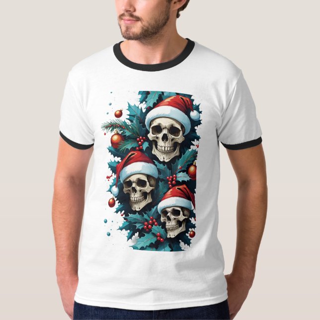 Camiseta Navidades Skulls Y Holly (Anverso)