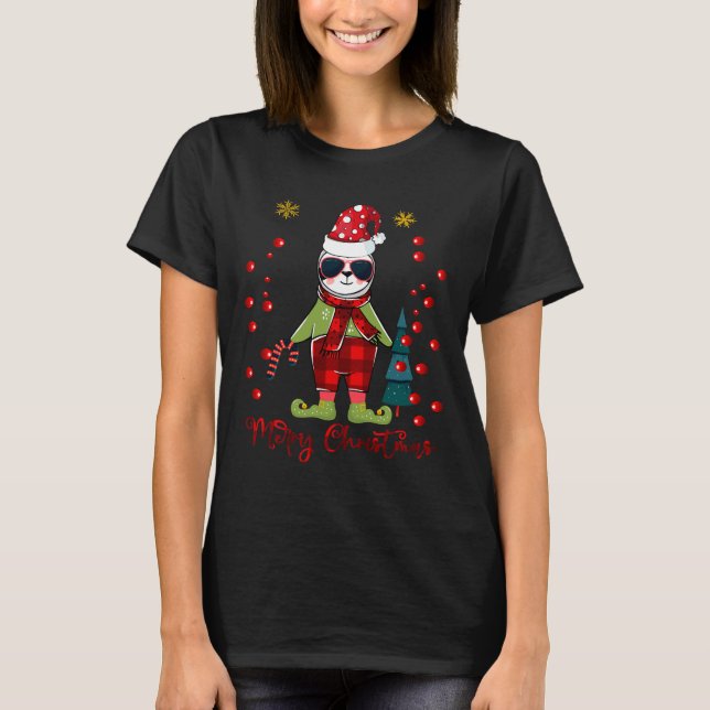 Camiseta Navidades Sloth Buffalo Plaid Sloth Funny Sloth (Anverso)