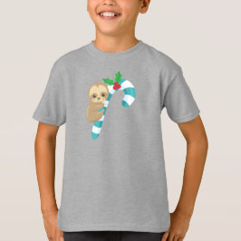 Camiseta Navidades Sloth, Corte Sloth, Candy Cane, Mistleto