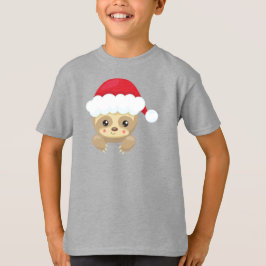 Camiseta Navidades Sloth, Corte Sloth, Santa Hat, Navidad