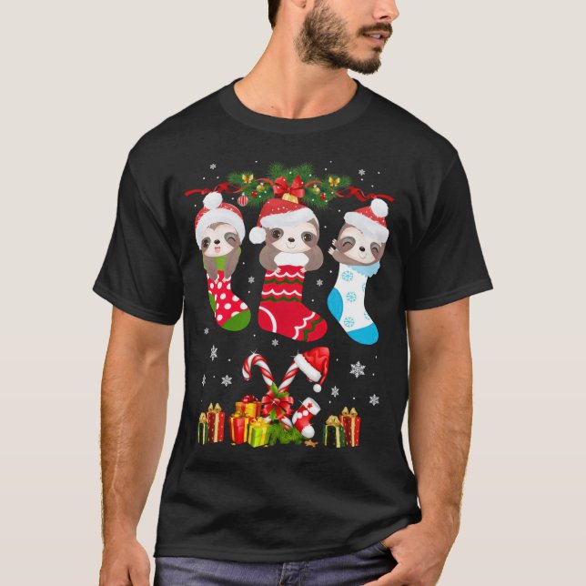 Camiseta Navidades Sloth Sock Luce Xmas T (Anverso)