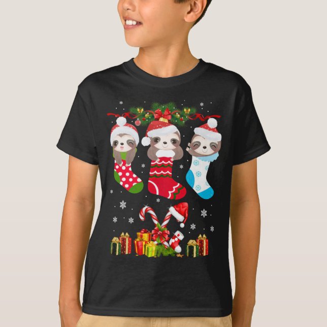 Camiseta Navidades Sloth Sock Luce Xmas T (Anverso)
