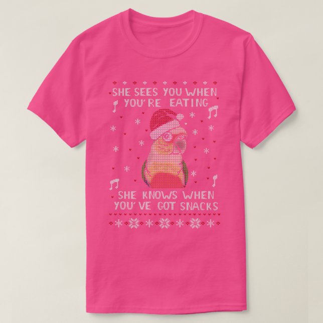 Camiseta Navidades Snack Conure hembra piña (Diseño del anverso)
