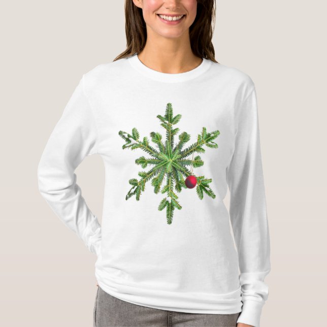 Camiseta Navidades Snowflake Pine (Anverso)