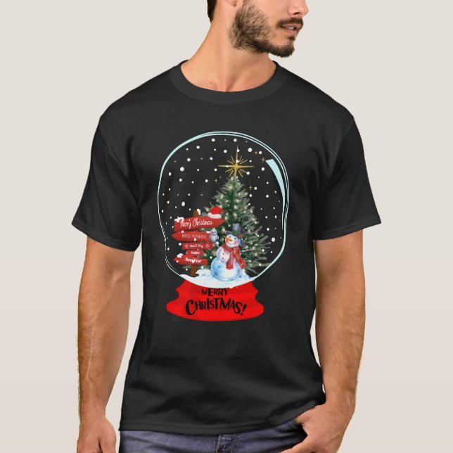 Camiseta Navidades Snowglobe Feliz Navidad (Anverso)