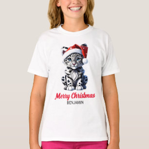 Camiseta Navidades Snowley Santa Cute de Leopardo de la Nie
