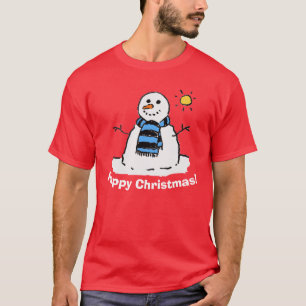 Camiseta Navidades Snowman con Navidades felices