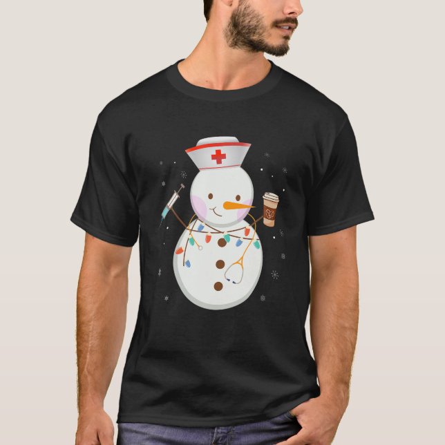 Camiseta Navidades Snowman Enfermero Equipo Médico ER NICU  (Anverso)
