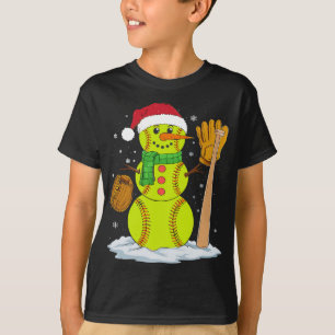 Camiseta Navidades Snowman Softball Pitcher Niños Adolescen