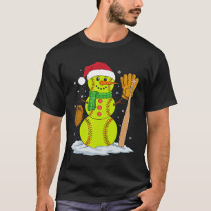 Camiseta Navidades Snowman Softball Pitcher Niños Adolescen