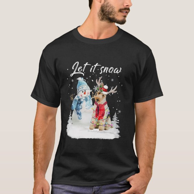 Camiseta Navidades Snowman Xmas de Wire Fox Terrier Santa D (Anverso)