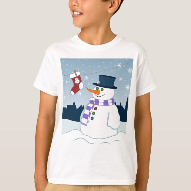 Camiseta Navidades Snowman y Stocking (Anverso)