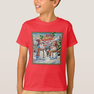 Camiseta Navidades Snowmen, Feliz Navidad,