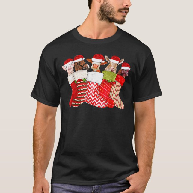 Camiseta Navidades Socava animales Cabra de gallina de caba (Anverso)