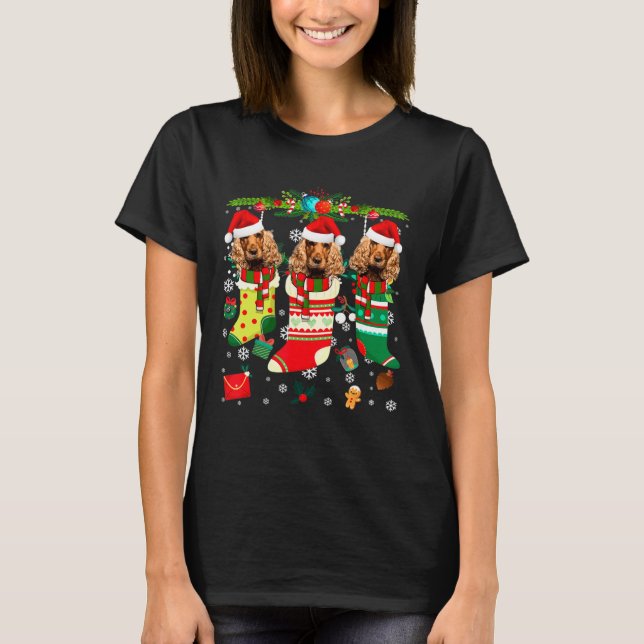Camiseta Navidades Socks Dog Cocker Spaniel (Anverso)