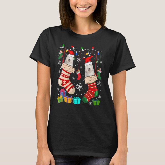 Camiseta Navidades Socks Pajama Samoyed Perro Cachorro (Anverso)
