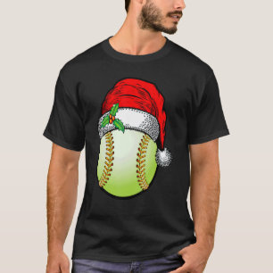 Camiseta Navidades Softball Ball Santa Hat Xmas Sport para