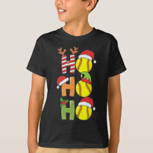 Camiseta Navidades Softball Ho Ho Ho Softball Xmas Sport Me